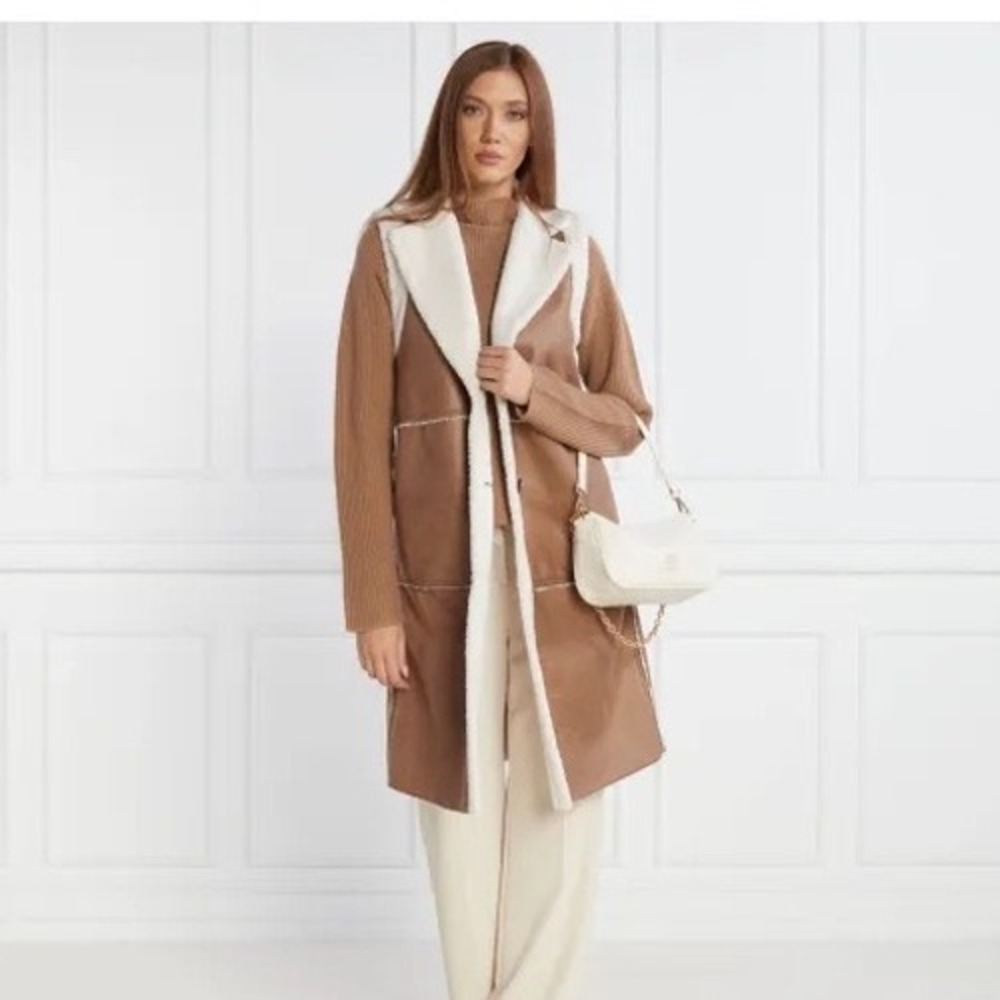 MARELLA Faux Suede & Shearling Long Vest L Ugola Gilet Max Mara Quiet Luxury